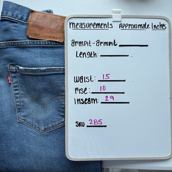 Levis 501 Jeans Men's 30/32 Premium light/Medium Wash Button Fly Classic Denim - Picture 13 of 13